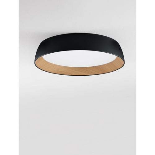 Nova Luce SIGI Inbouw plafondlamp Sandy Black, Wood Triac dimbare LED 50W 4201lm 3000K