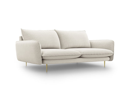 Cosmopolitan Design Bank Vienna 3-zits, structurele stof, lichtbeige - 92x200x95cm