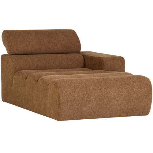 WOOOD chaise longue element arm rechts Novi - Polyester- Karamelbruin - 86x109x173 - vtwonen shop
