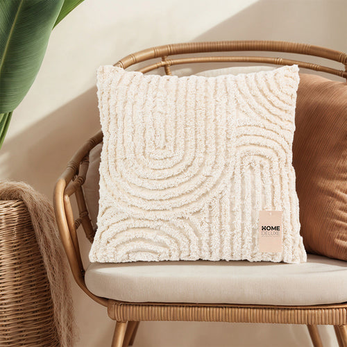 HOME DELUXE Getufte kussenhoes JARA Geometrisch met kussenvulling - Crème