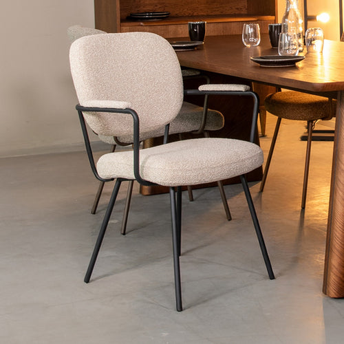 LABEL51 Eetkamerstoel Lausanne - Naturel/Zwart - vtwonen shop