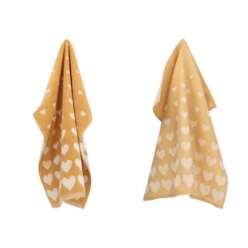 Luxe Keukendoek en Theedoek Hart Geel -  Bunzlau Castle - 100% biologisch GOTS katoen - vtwonen shop