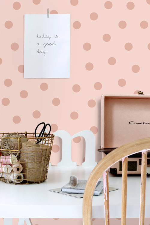 ESTAhome behang stippen roze - 53 cm x 10.05 m - 139731 - vtwonen shop