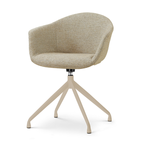 Nolon Nola-Otis draaibare eetkamerstoel taupe melange beige onderstel