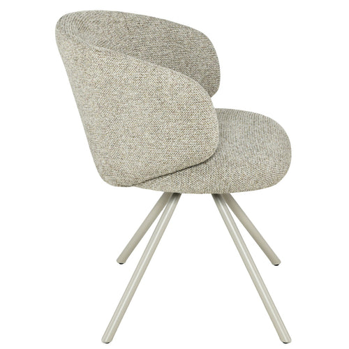 DÉJA Living Eetkamerstoel Sueca - Taupe Stof - Draaibaar - Set van 2 - vtwonen shop