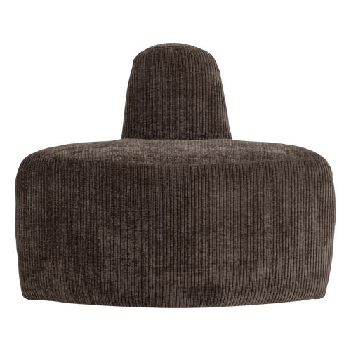 WOOOD eetbank hoek rond rugleuning Mojo Base - Rib - Bruin - 83x76x76