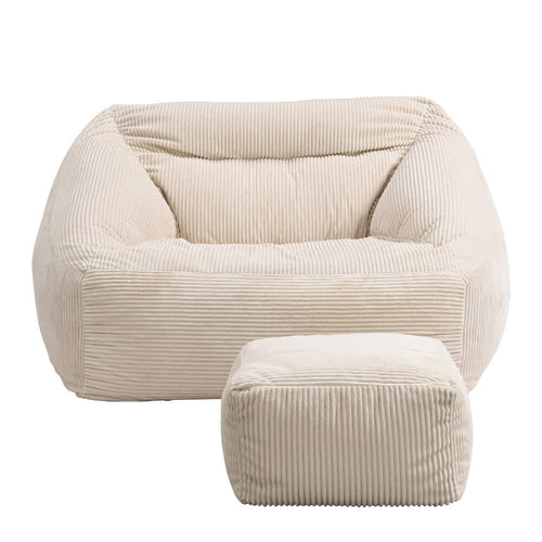 Home Deluxe zitzak COSY beige inclusief krukje - vtwonen shop