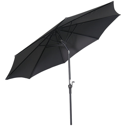 Garden Impressions stokparasol Lotus donker grijs Ø300 cm met Eureka voet en hoes