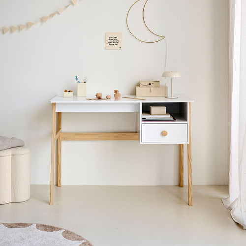 Petite Amélie Kinderbureau met opbergruimte Cerise - H75 cm - Weiß - vtwonen shop