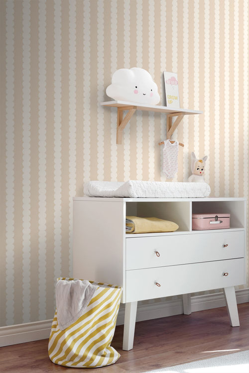 ESTAhome behang grafische print beige - 0.53 x 10.05 m - 131742