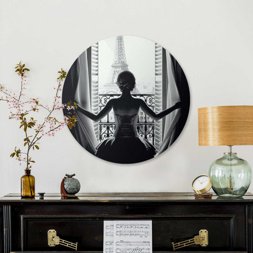 Reinders glasschilderij Vrouw in Parijs - Ø 50cm