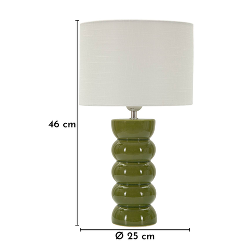 Mauro Ferretti tafellamp - 25x46 cm - groen/wit