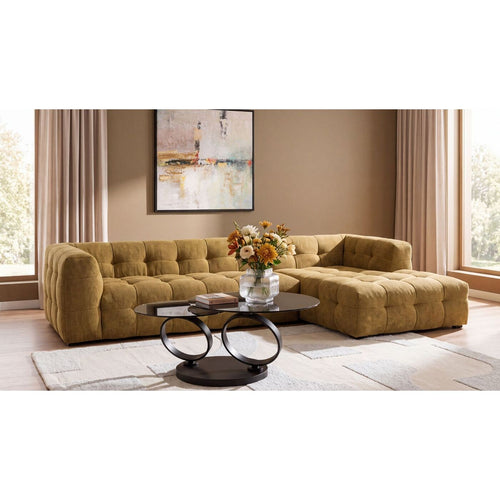 Kare Design Hoekbank Salamanca goudbruin rechts