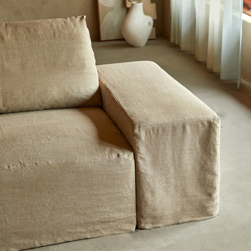 Tikamoon Modulaire fauteuil in natuurlijk linnen - Naturel - vtwonen shop