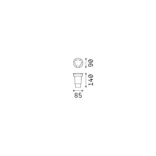 Ideal Lux WAY 9 cm ronde 3-richtings inbouwgrondlamp voor buiten, zwart, 1x GU10 IP67
