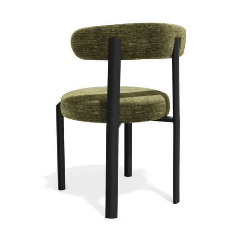 Premium Interiors - Set van 2 stoelen NOMA - zacht aanvoelende geweven stof vintage groen 56cm