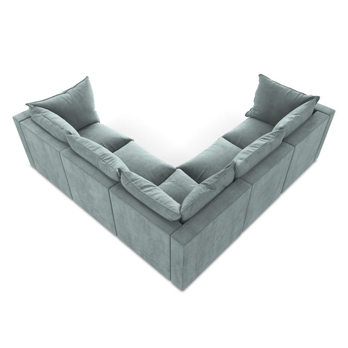 LaMiaSofa Modulaire hoekbank Ravenna - textuurstof - jeans - 255x255x77
