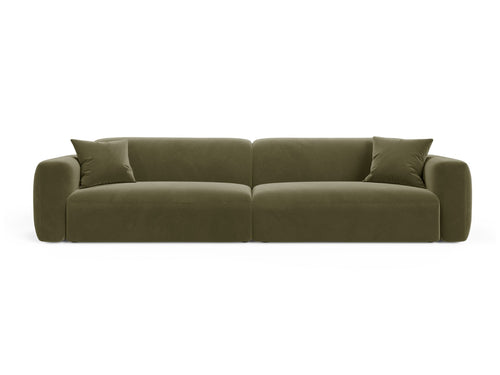 Cosmopolitan Design Modulaire bank Strino 4-zits, flueel groente - 98x240x78cm