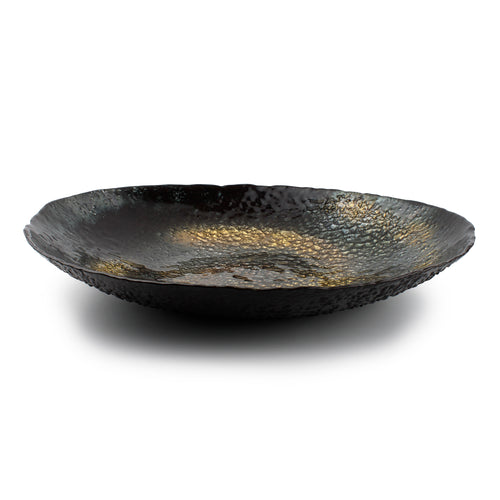 S|P Collection - Sierschaal 40xH7cm glas zwart/goud Cosmo