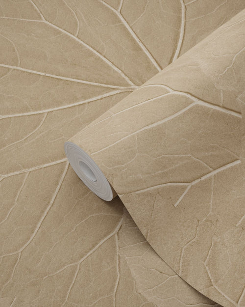 ESTAhome behang bladeren zand beige - 53 cm x 10.05 m - 139917