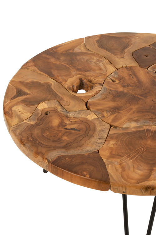 J-Line salontafel Samuel Rond - hout - bruin