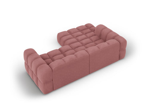 Cosmopolitan Design Modulaire hoekbank links Sky 3-zits, flueel, zalm - 162x244x70cm