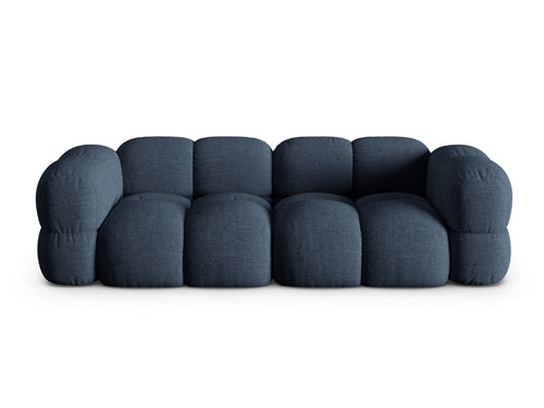 Cosmopolitan Design Bank Loretto 4-zits, structurele stof donkerblauw - 100x250x68cm