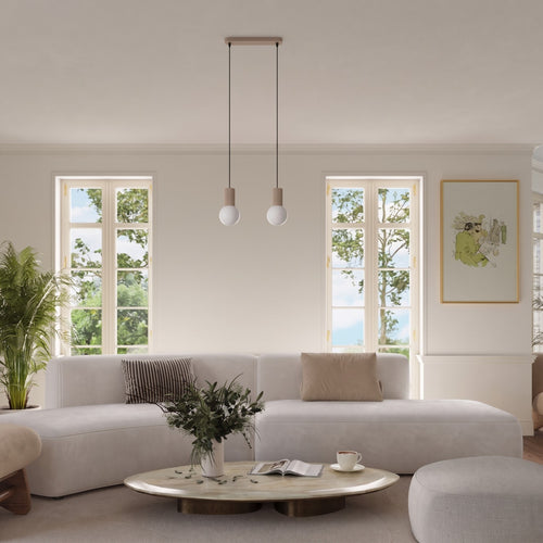 Sollux Lighting Hanglamp HALO 3L taupe - 40x6x120cm