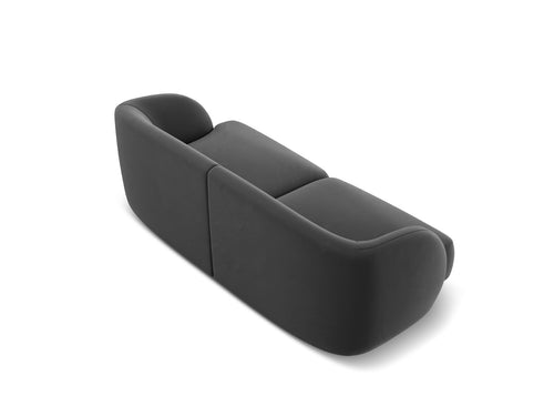 Micadoni Bank Miley 2-zits, flueel, grijs - 90x180x70cm