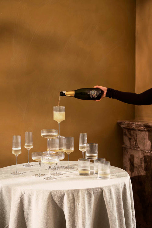 vtwonen Champagneglazen - set van 4 - met Gouden Rand