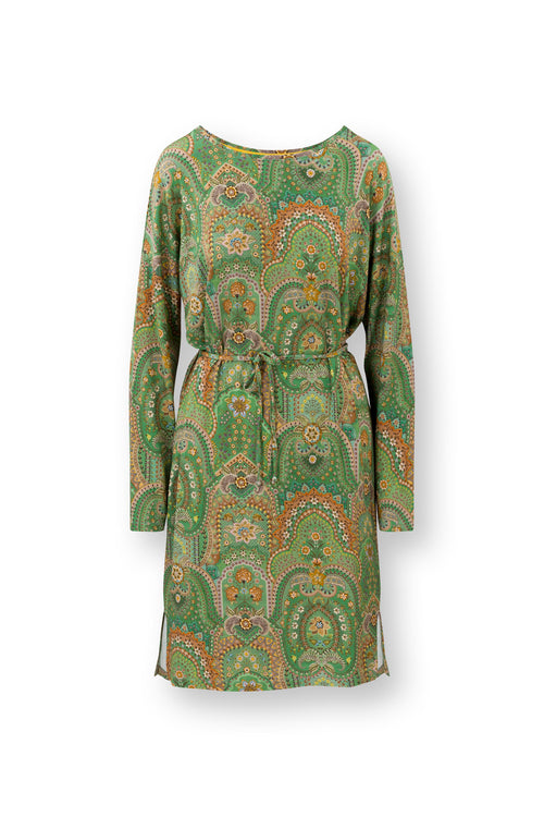 Pip Studio - Dido Nachthemd Lange Mouw Dames - Jabali - Groen - XS - vtwonen shop