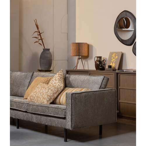 WOOOD 3-zits bank Rodeo - Structure Velvet - Frost - 85x277x86 - vtwonen shop