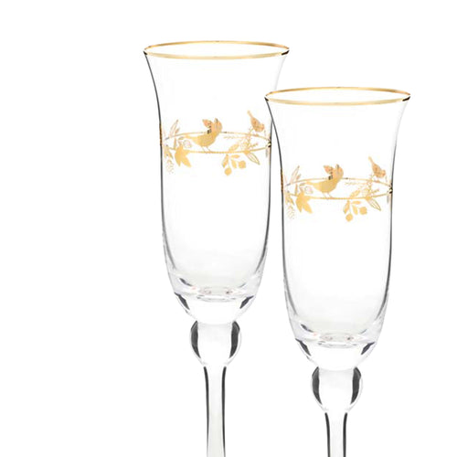 Pip Studio Winter Wonderland Champagneglazen - Servies - Set van 2 drinkglazen - Goud - 220ml - vtwonen shop