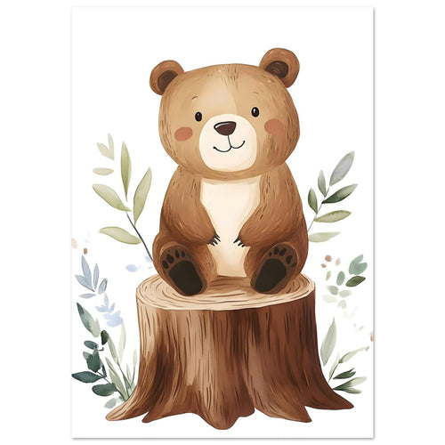 Artfulprints  Beertje in het bos   poster 30x40 cm - vtwonen shop