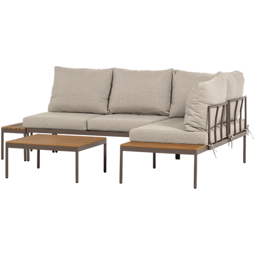 WOOOD loungeset Modulair tuin Zaro - Metaal/Polywood - Beige - 65x183x67