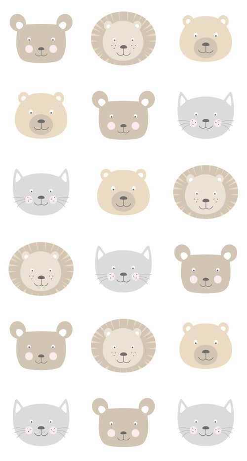 ESTAhome XXL behang dierenkoppen beige, bruin en grijs - 50 x 837 cm - 158932 - vtwonen shop