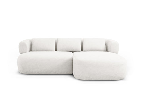 Micadoni rechter hoekbank Jenny 5-zits, chenille lichtbeige - 145x200x73cm