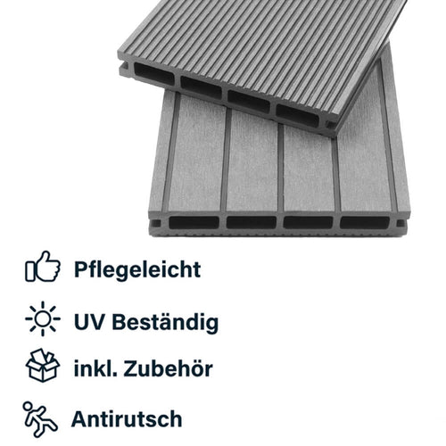 Home Deluxe - WPC terrasplanken complete set (incl. onderstructuur) SAMANA | kleur: lichtgrijs, afmeting: 40 m² - vtwonen shop