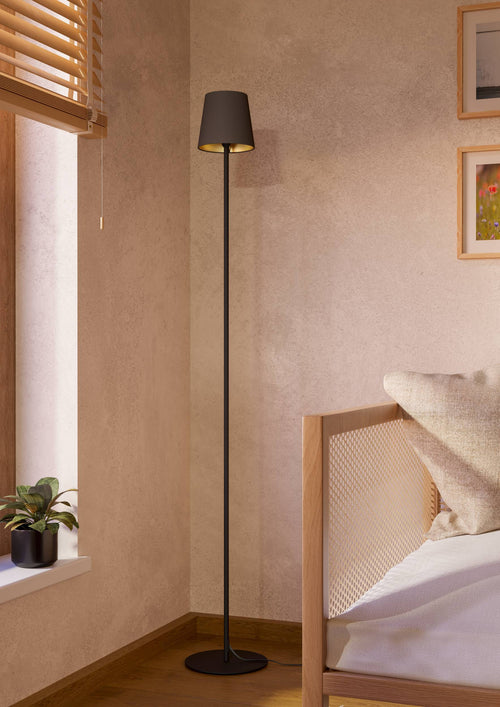 EGLO vloerlamp Fiorana - e14 - hoogte 140,5 cm - zwart/cappucino/goud