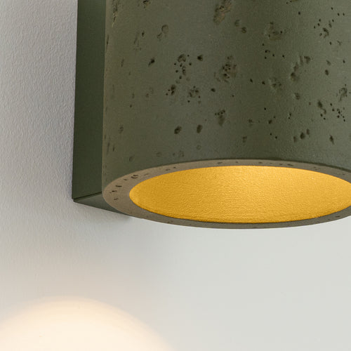 Sollux Lighting Wandlamp ORBIS beton olijfgroen - 10x12x10cm