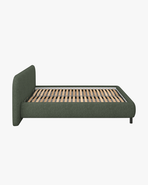 noo.ma Mumo gestoffeerd bed 160x200 - Thyme Green bouclé