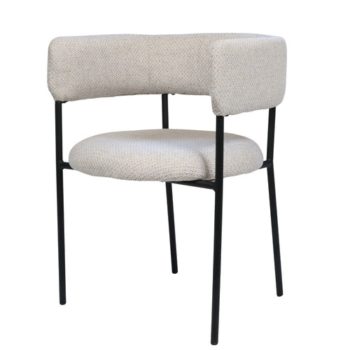 Giga Meubel Eetkamerstoel Malene - Stof - Beige - Set van 2