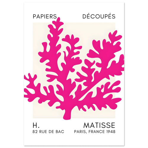 Artfulprints Poster Matisse – Aqua bloom pink   - 30x40 cm - Roze