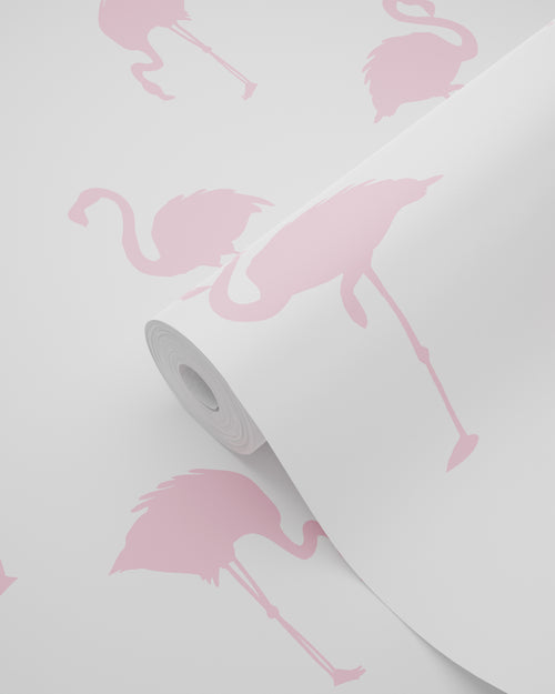 ESTAhome behang flamingo's roze en wit - 53 cm x 10.05 m - 138992
