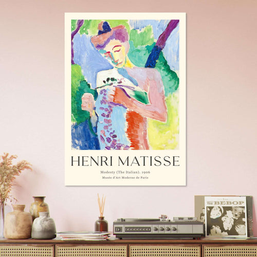 Artfulprints Poster met Lijst Matisse - Modesty 1906   - 70x100 cm - Meerkleurig