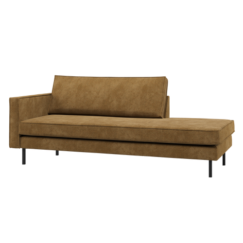 WOOOD daybed links Rodeo - Ribstof - Honinggeel - 85x203x86 - vtwonen shop
