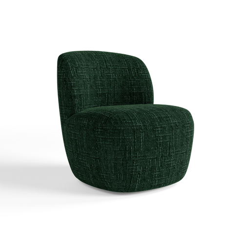 Premium Interiors - Draaistoel COMI - geweven fluweel smaragdgroen 65cm