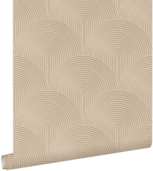 ESTAhome behang 3D-motief donker beige - 50 x 900 cm - 131102 - vtwonen shop