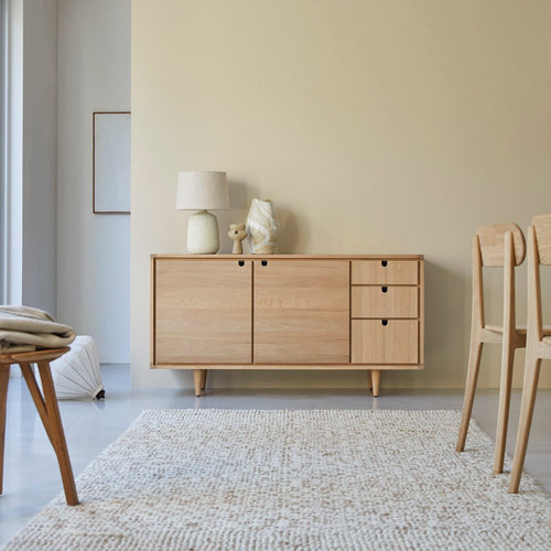 Tikamoon Massief eikenhouten buffet 145 cm - Naturel - vtwonen shop