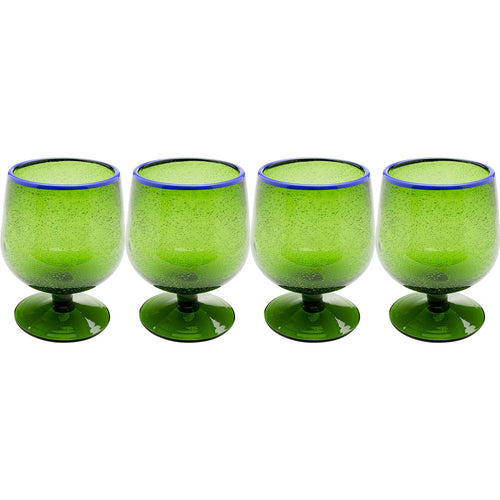 Kare Design Wijinglazen Bubbles groen (4/set)